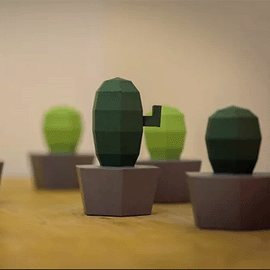 Papercraft Vorlage Kaktus